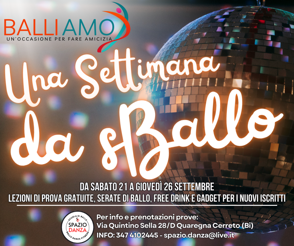 𝗦𝗧𝗔 𝗔𝗥𝗥𝗜𝗩𝗔𝗡𝗗𝗢 𝗟𝗔 𝗦𝗘𝗧𝗧𝗜𝗠𝗔𝗡𝗔 𝗗𝗔 𝘀𝗕𝗔𝗟𝗟𝗢❗ - Scuola di ballo Spazio Danza